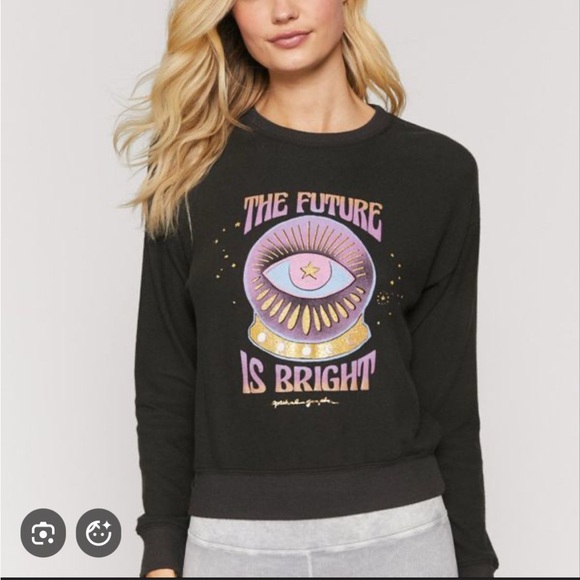 Spiritual Gangster Tops - “The Future is bright” Vintage black - Spiritual Gangster - Malibu Pullover